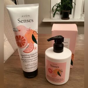 2 PIECE AVON- SENSES SPARKLING GRAPEFRUIT & ORANGE BLOSSOM HAND SOAP / LOTION